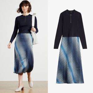 Ted Baker Combo Midi Slip Ionaaa Mock Slip Dress Blue Navy Size 1 (US 4) NWOT